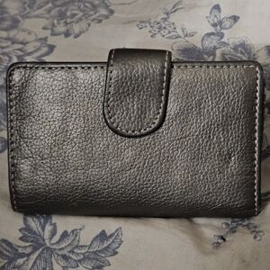 Metallic Silver Leather Wallet